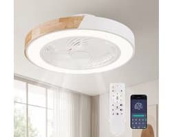 Nivard Plafondventilator - Met Verlichting - Plafond Ventilator - Met Lamp - Plafonniere Met Ventilator - Met Licht - Wit