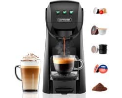 Koffiemachine 5-in-1 – Espressomachine voor Capsules & Gemalen Koffie – 20 Bar – 820 ml – Zwart