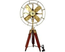 Statiefventilator - Vloerventilator - Kamers Koelen - Antieke Stijl - Medium - Bruin Messing