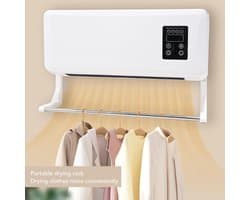 Chauffage Mural électrique - Radiateur Mural ABS 1500 W - Télécommande et Porte-serviettes pour Chambre à Coucher - Salle de Bain, Salon (Prise UE 220V)