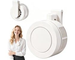 Mini Ventilator - Clip-On Ventilator - Handventilator - 3 Snelheidsinstellingen - Nekventilator - Oplaadbaar via USB - Portable Clip Fan - Stille Ventilator - Tafelventilator Waaier Handwaaier - Ideaal voor op reis, kamperen of reizen - Wit