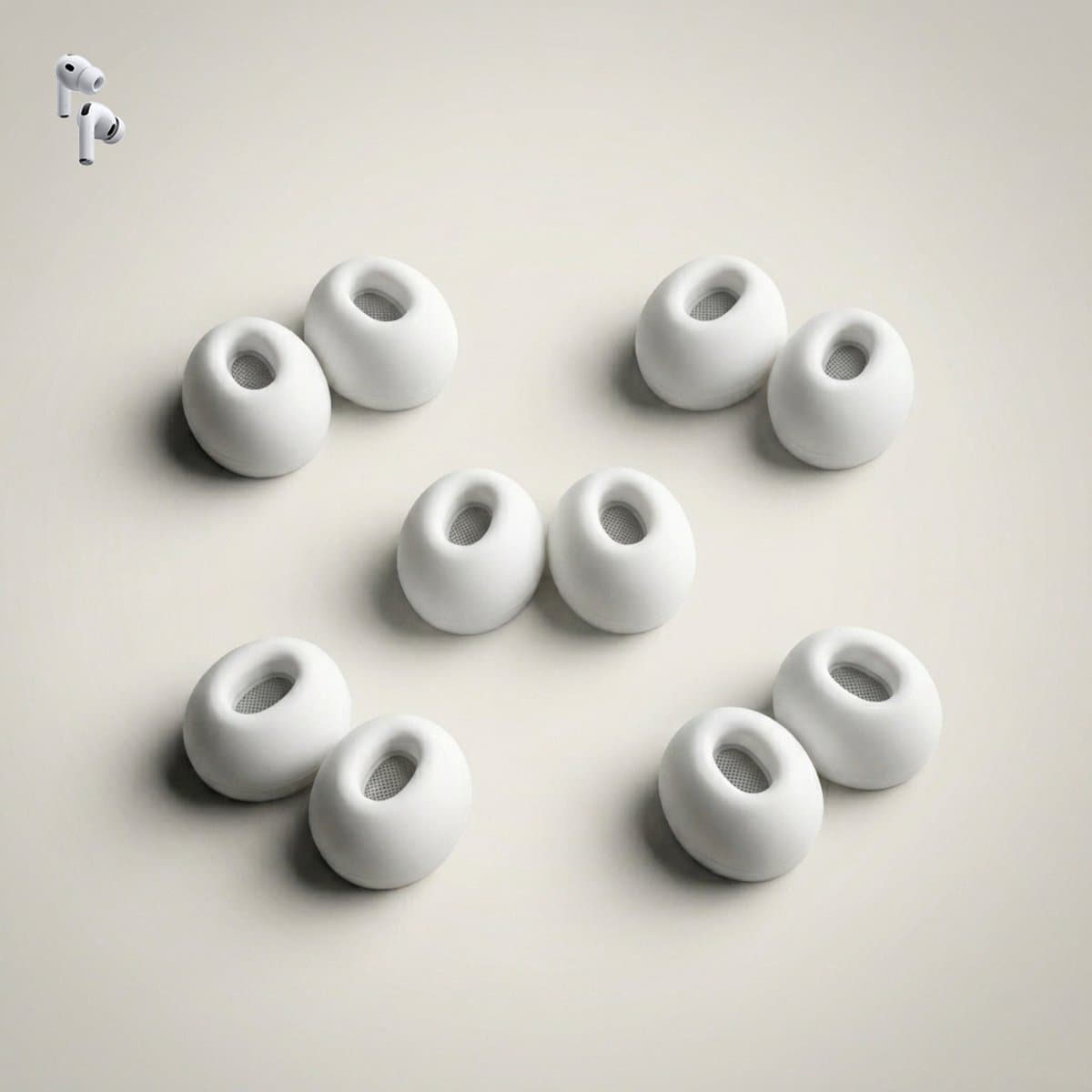 Vervangende oortips voor Apple AirPods Pro 3 - Vervangende oortips in-ear - Replacement ear tips - wit Medium — afbeelding 1