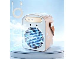 Mini Luchtkoeler met Verneveling - Draagbare Air Cooler en Luchtbevochtiger - Draagbare ventilator - USB Oplaadbaar - Voor Bureau, Slaapkamer en Kantoor