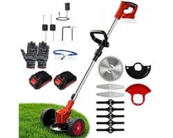 CRLYN® Grasmaaier Elektrisch - Grastrimmers met Accu - Rood