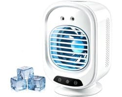 Mini-airconditioning, draagbaar, 280 ml, koelventilator met 3 standen ijsnevel & 4D stille technologie, type C oplaadbaar, 3 seconden snelle koeling voor kantoor, slaapkamer