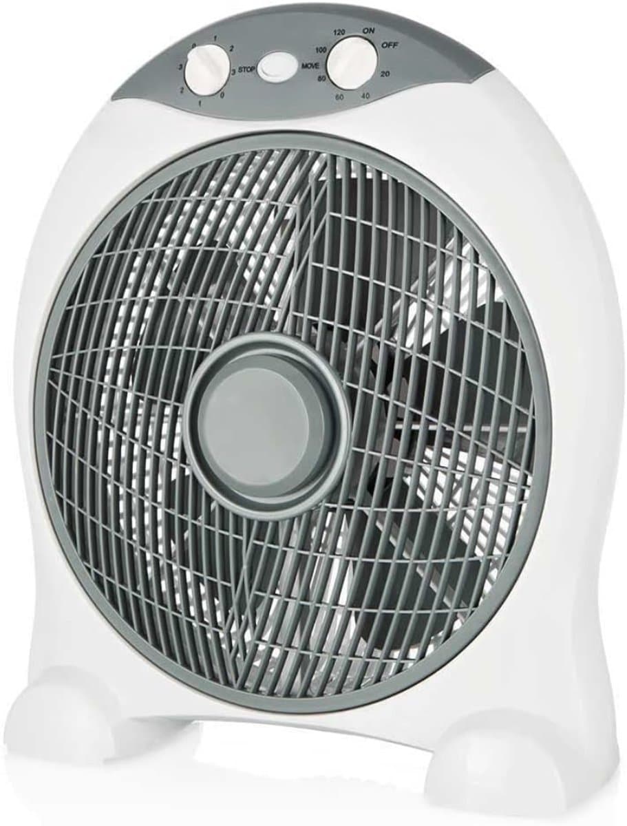 SNJY® Vloerventilator - Luchtkoeler - Statiefventilator - Ventilator Staand - 30cm - 3 Snelheden - Timer - 45 W - Wit — afbeelding 1