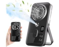 Handheld Misting Fan - Oplaadbare draagbare persoonlijke koelventilator met 4 snelheden en waterspray, stille lichtgewicht mini handventilator voor reizen, thuis kantoor, buiten en strand