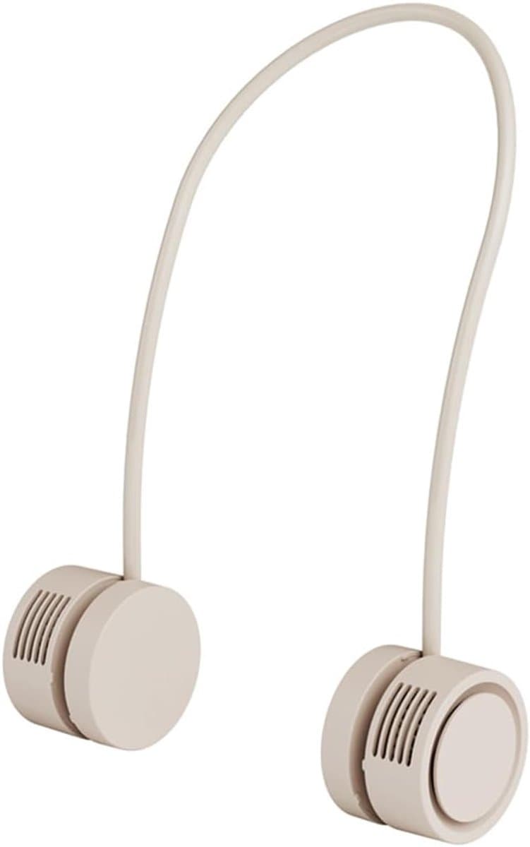 Persoonlijke nekventilator, koeler voor etherische oliën, afneembaar, lichtgewicht en draagbaar, zakformaat, stille roterende motor, veiligheidsventiel, abrikooskleur. — afbeelding 1