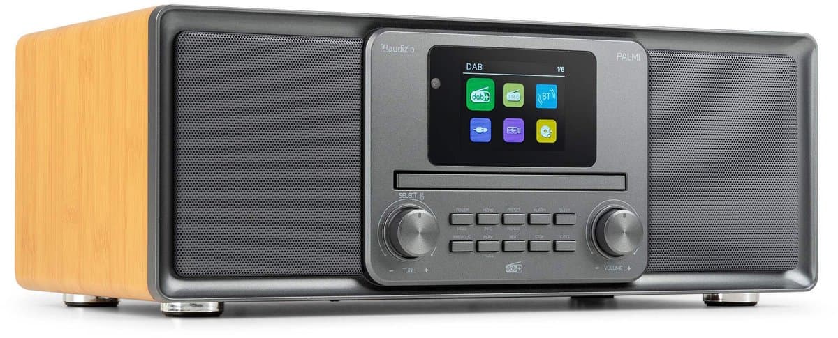 DAB radio - Audizio Palmi - Radio met cd speler - Bluetooth radio - FM, DAB+ en USB - Bamboe — afbeelding 1