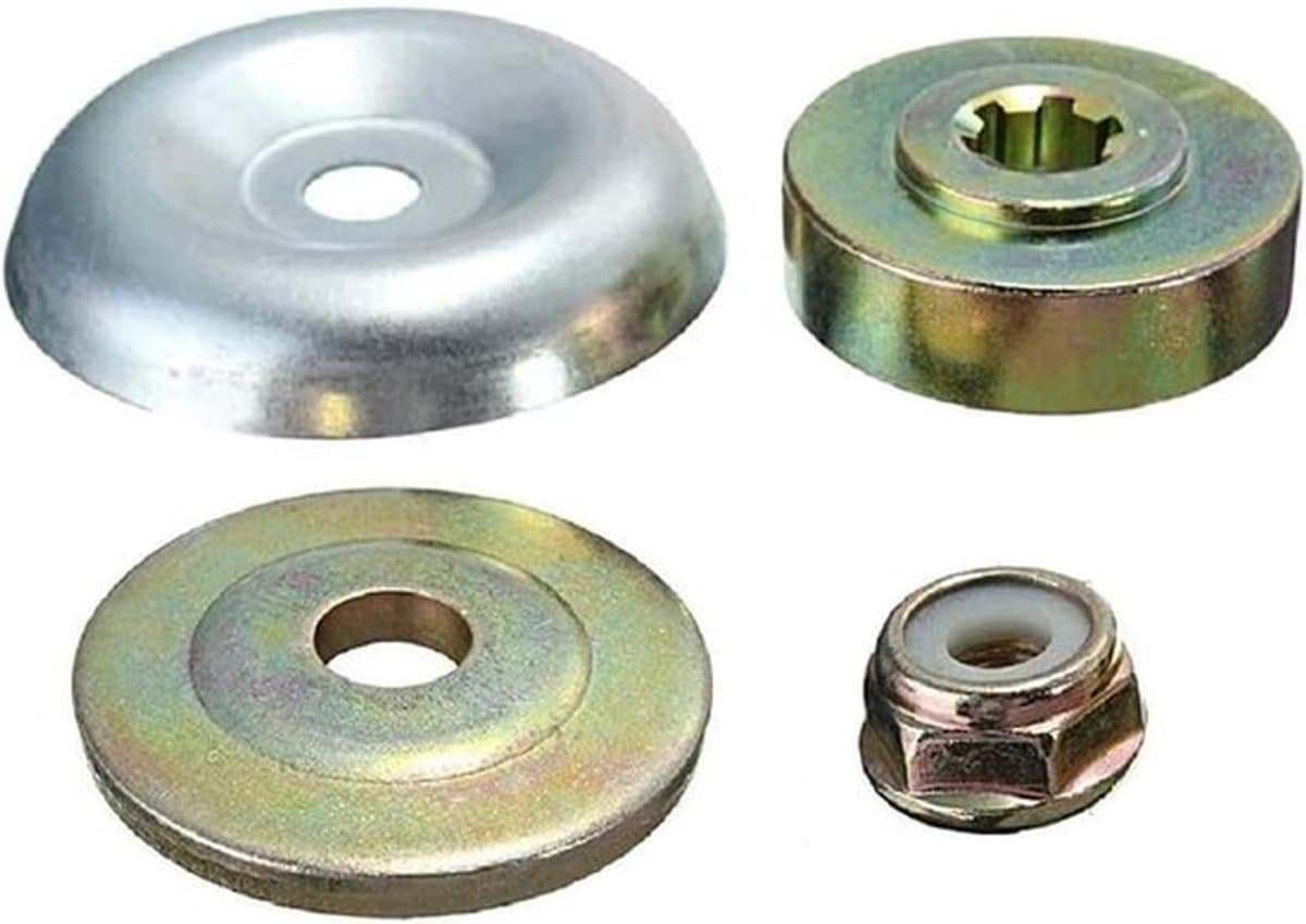 4 stuks vervangende metalen tandwielkast moer bevestigingsset voor bosmaaier, strimmer, grasmaaier, bosmaaier — afbeelding 1