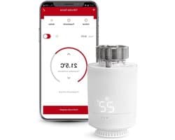 Intelligente Thermostaatkop - Radiatorregelaar App - Energie Besparen - Zigbee Bediening - 55 x 94 mm - Wit