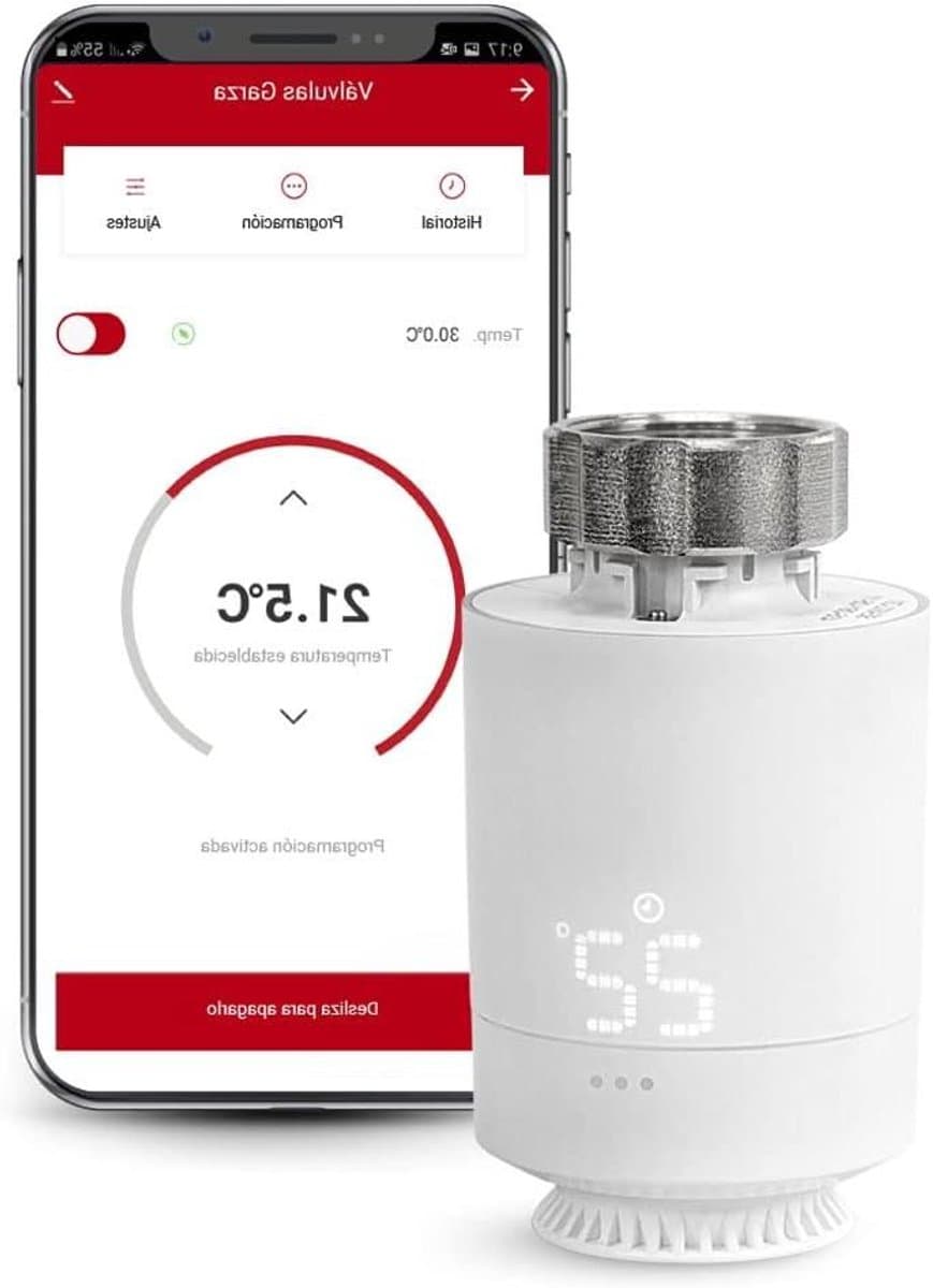 Intelligente Thermostaatkop - Radiatorregelaar App - Energie Besparen - Zigbee Bediening - 55 x 94 mm - Wit — afbeelding 1