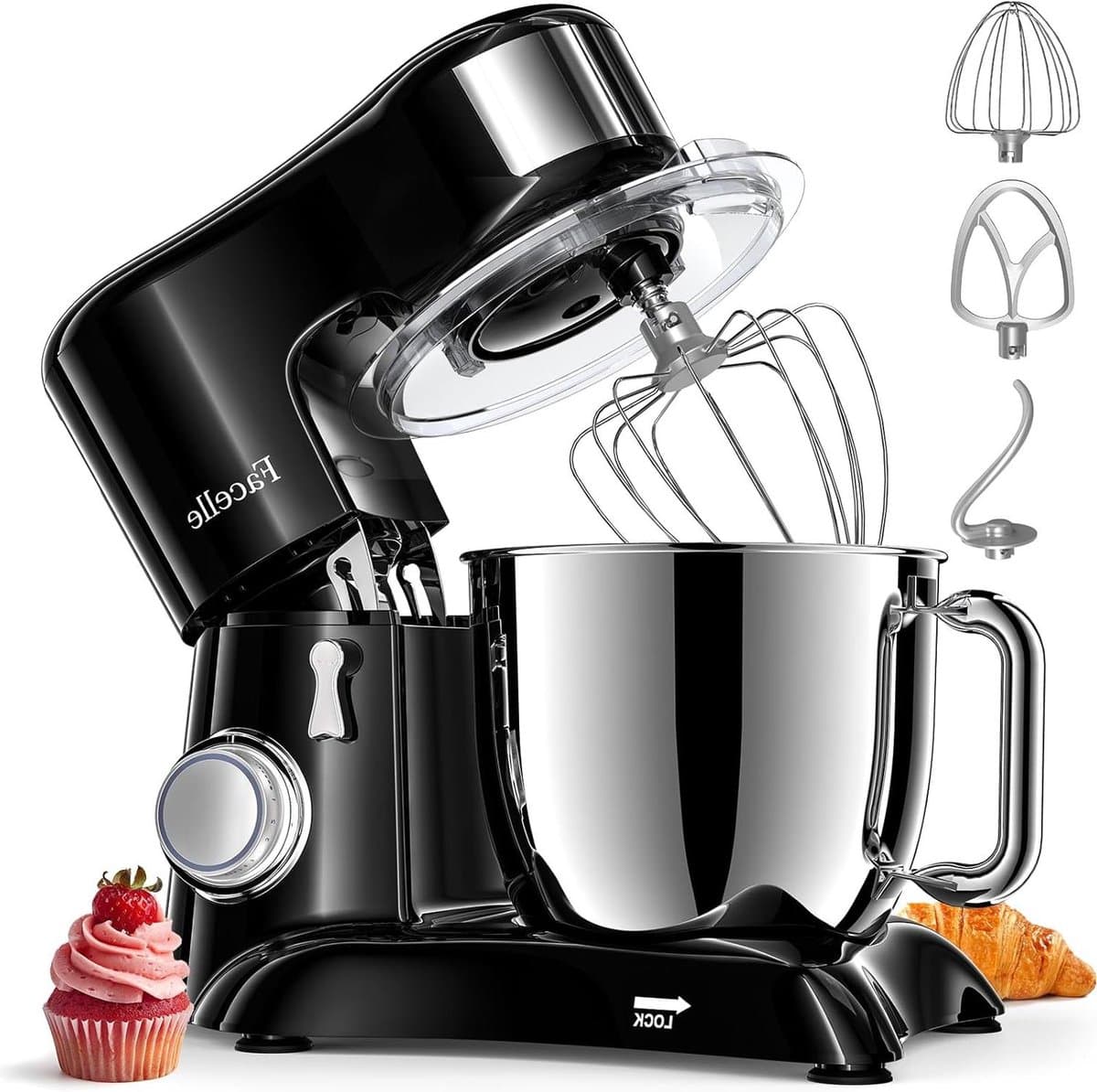 Keukenmachine - Mixer Deegmachine - Bakken en Koken - Krachtige 1300W Motor - 65 Liter - Zwart — afbeelding 1