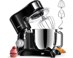 Keukenmachine - Mixer Deegmachine - Bakken en Koken - Krachtige 1300W Motor - 65 Liter - Zwart