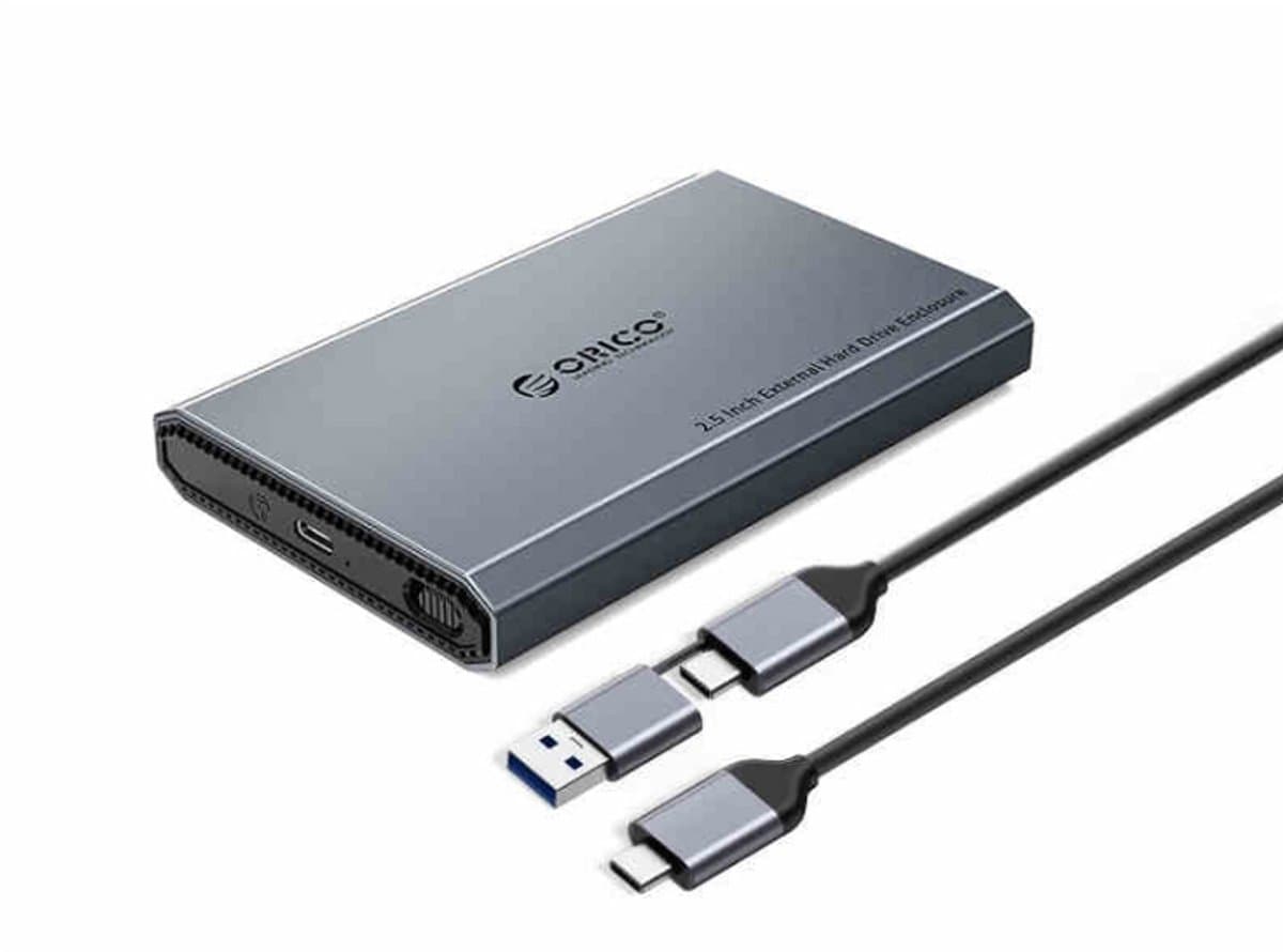 Let op type!! ORICO 2518C3-G2 4TB HDD SSHD SSD 2 5 inch USB 3.1 Gen2 USB-C/type-C interface aluminium legering harde schijf behuizing (zilver) — afbeelding 1
