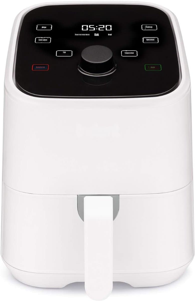 QORA® Mini airfryer - Airfryer - Airfryer klein - Wit - 22cm x 28cm x 27cm — afbeelding 1