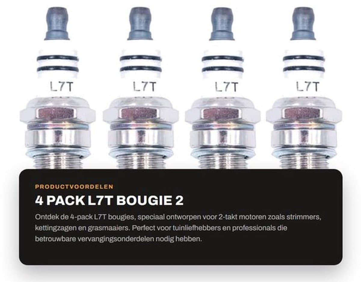 Bougie L7T 4-Pack - 2-Takt Bougie - Vervangende Accessoires - Universele Bougie - Hoogwaardige Kwaliteit - Verbeterde Motorprestaties - Spark Plug — afbeelding 1