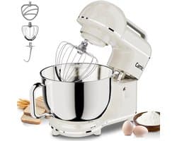 SnelShoppen - Food Processor 2000W - 10 Snelheden - RVS Mengkom 7L - Kneedmachine met Kneedhaak, Klopper en Spatdeksel - Ideaal voor Brood, Pizza, Taa