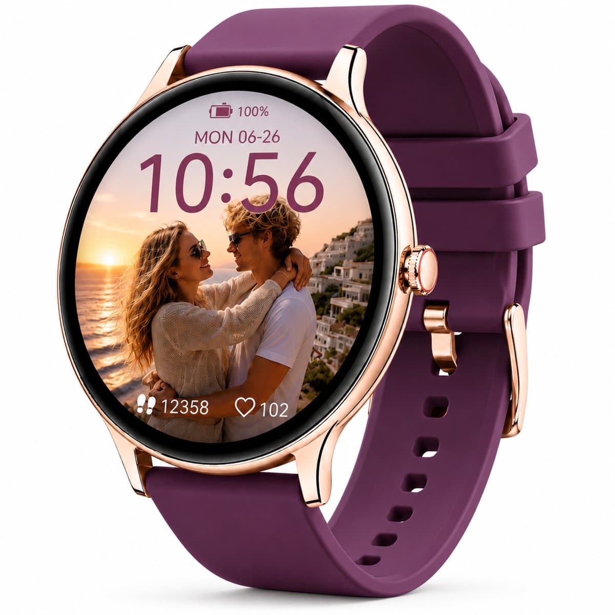 Smartwatch Dames - Bluetooth Bellen - 1.43'' AMOLED Ultra Clear Display - Ultradun Design - Hartslag, Slaap & SpO2 Monitor - Geschikt voor iPhone, Samsung & Android - 100+ Sportmodi - IP65 Spatwaterdicht - 3 Bandjes — afbeelding 1