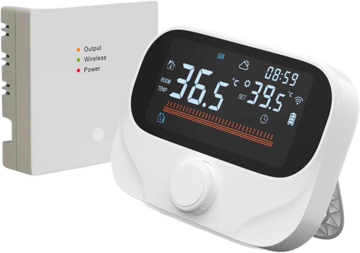 Slimme Thermostaat - Temperatuurregelaar Sensor - Energie Besparen - 7-Dagen Programmering - 11.8 cm - Wit — afbeelding 1