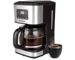 Heinner HCM-D915 Digitaal Filterkoffiezetapparaat – 900 W – Inhoud 1,5 L – LCD-display – Programmeerbare 24-uurs Timer – Warmhoudplaat – Druppelstop – Automatische Uitschakeling – Zwart/RVS