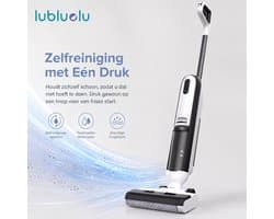 Lubluelu T6 nat- en droogzuiger - 18Kpa Draadloze Nat- en droogzuiger met zelfreinigend systeem– Alles-in-één vloerreiniger - Geschikt voor Harde vloer