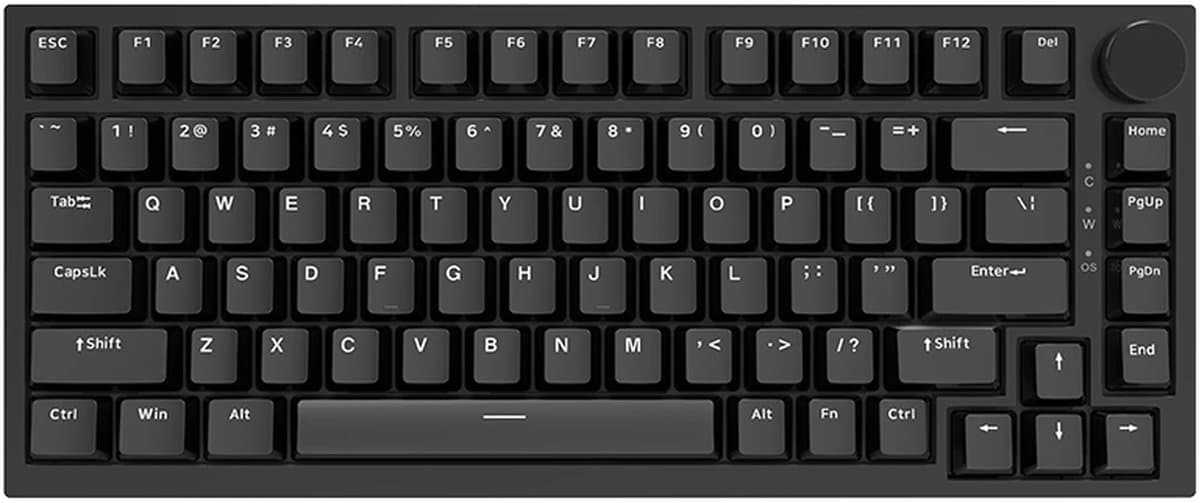 Ajazz AK820 – Mechanisch Toetsenbord 75% – Bedraad USB-C Gaming Keyboard – Hot Swap – Compact QWERTY – 82 Keys – Zwart — afbeelding 1