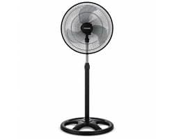 ITRONIQ Staande Ventilator 45 cm - Verstelbare Ventilator Tot 130 cm - 3 Snelheden - Timer 7,5 Uur - Oscillerend - Zwart