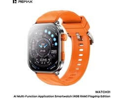 Remax WATCH31 - Smartwatch - AI - 4GB - IP68 - Bellen via bluetooth - Oranje