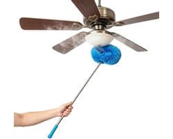 Ventilator Stoffer - Verlengstok Stoffer - Hoge Plekken Schoonmaken - Ultra-fijne Vezels - 115 cm - Blauw