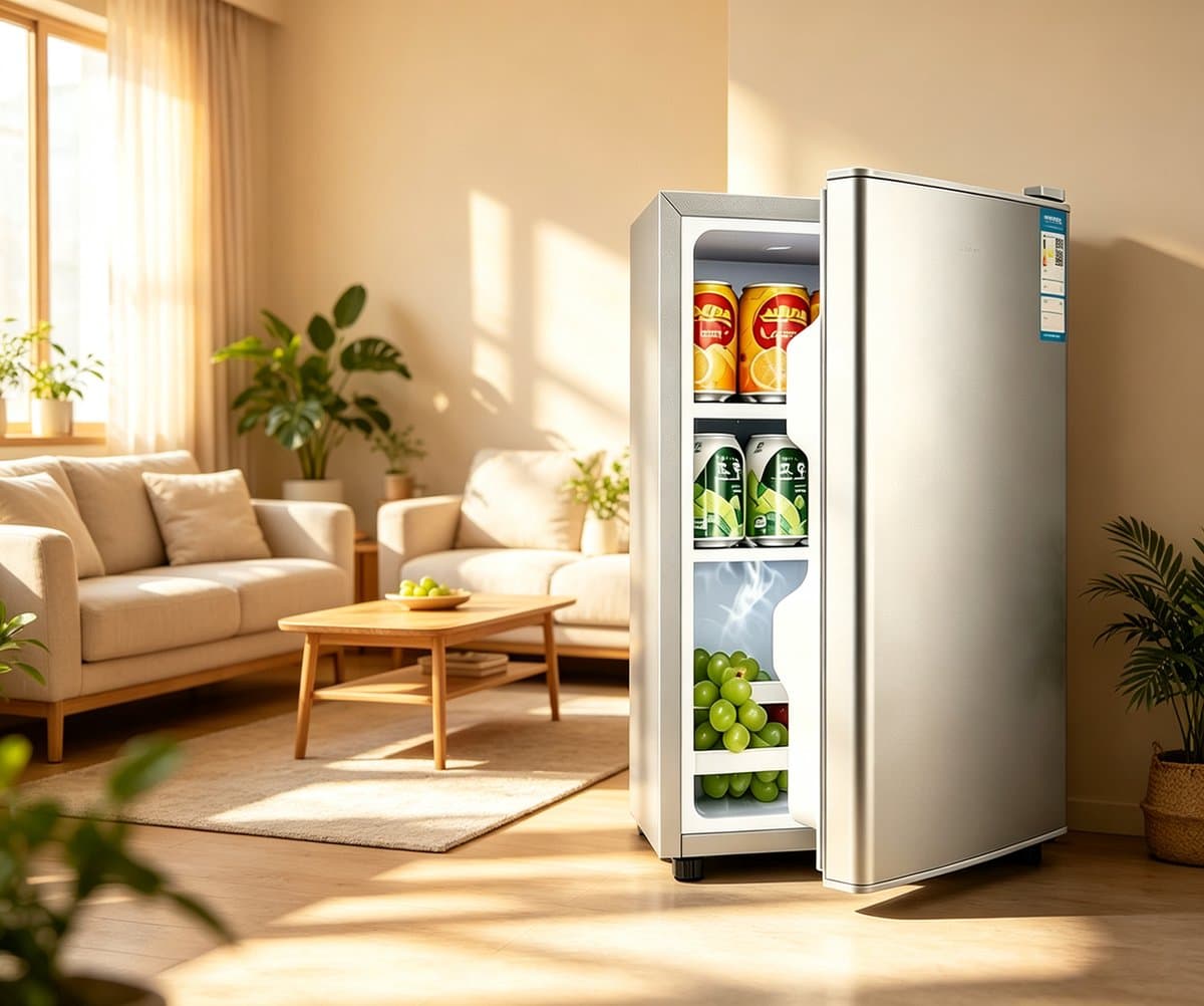 Minikoelkast met één deur 29 liter alleen koelfunctie zilverkleurig energie-efficiëntieklasse A stil met 38 decibel geschikt voor studentenkamers kantoren en slaapkamers Afmetingen 55*40*39 cm — afbeelding 1