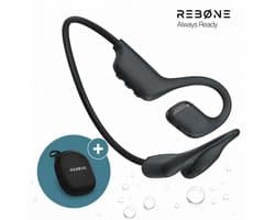 REBØNE® BEAM Bone Conduction Headphone – 20 Uur – Sport Oortjes Draadloos – PRO 2026 - Open Ear Hardloop Oortjes – Draadloze Bluetooth Oordopjes – Open Ear Koptelefoon – IPX5 Waterdicht – Zwart