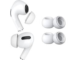 MMOBIEL 2 Paar Vervangende Oordopjes Tips Geschikt voor AirPods Pro Gen 1 & 2 - Antislip Siliconen Oordopjes met Ruisonderdrukkingsgat, Draagbare Opbergdoos en Passen in Oplaadcase - S - Wit