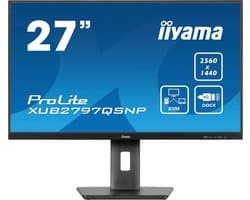 iiyama ProLite XUB2797QSNP-B1 - 27 inch - QHD - IPS - USB-Hub (4x) - Verstelbaar - USB-C Dock - KVM-switch