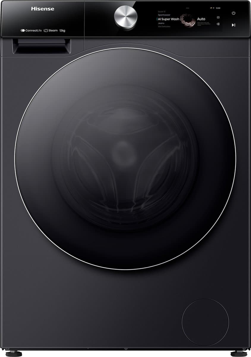 HISENSE WF7S1247BB - Wasmachine Voorlader - 12 kg - 1400 rpm - 70 dB - automatisch doseren — afbeelding 1