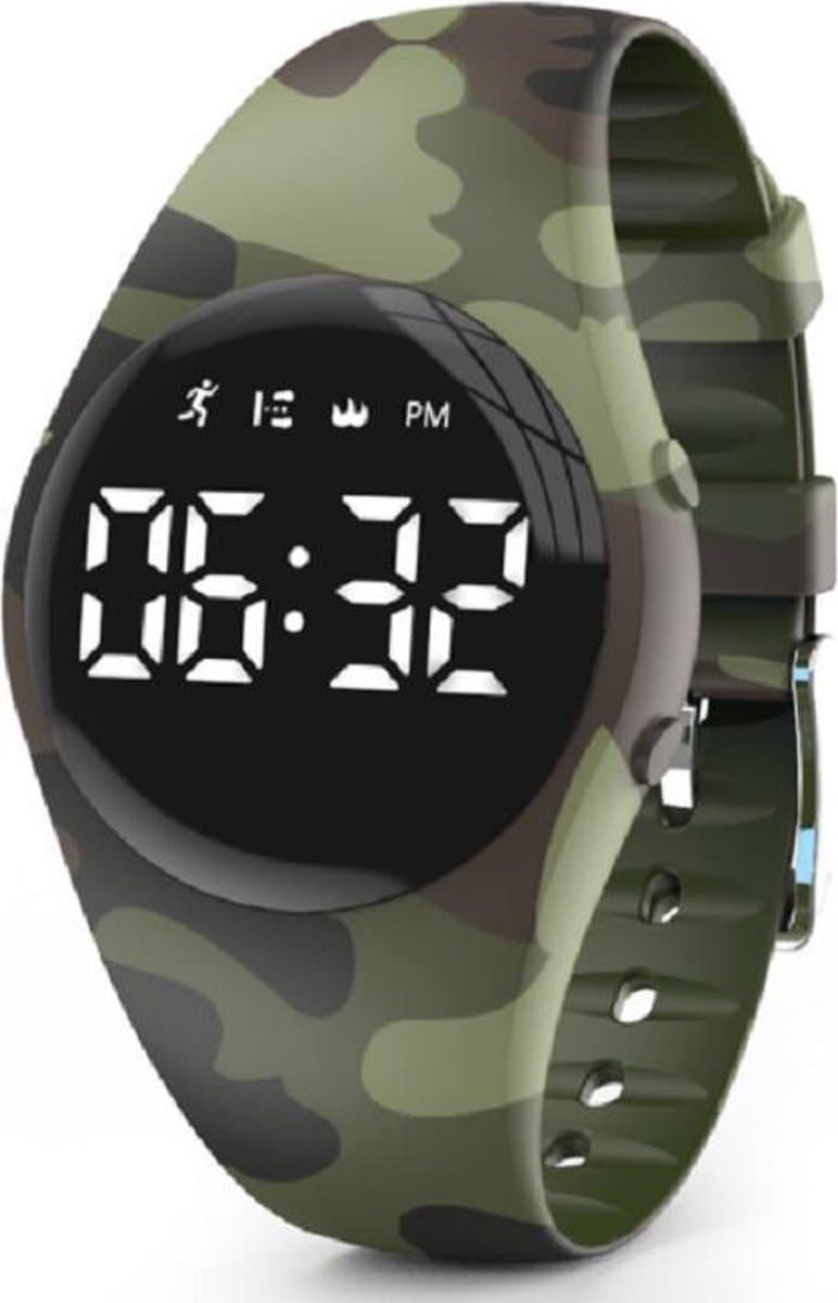 West Watches Model Jungle Rond Activity Tracker Stappenteller Kinderen - Smartband - Sporthorloge Kids - Camouflage groen — afbeelding 1