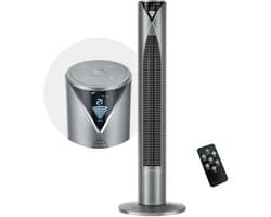 CoolHome CF2206 - Torenventilator met afstandsbediening - Ventilator staand met Luchtreiniger - 96 CM - Dimbaar LED scherm - Cool grey