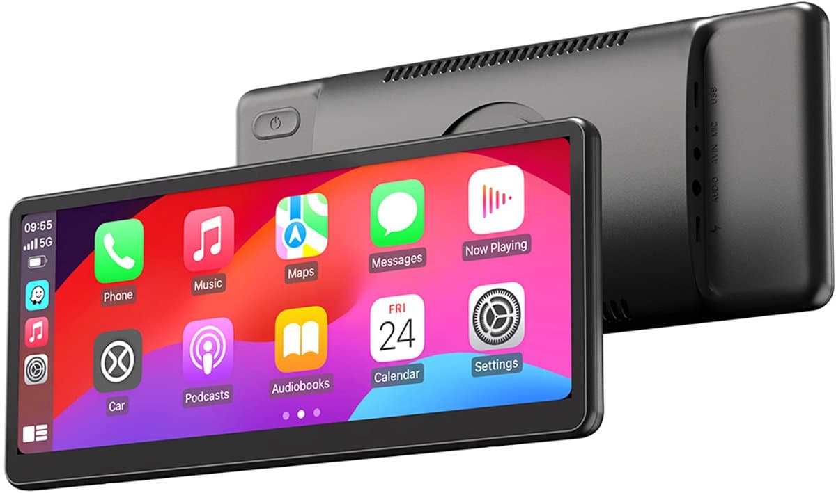 MINIX CP89-HD Draagbaar Draadloos CarPlay/ Android Auto Beeldscherm, 60FPS 8,9 Inch 1920*720 IPS Touch Screen, Magnetische Zuiging, Plug-and-Play, Dubbele Bluetooth/ 3,5mm AUX/ FM Zender/ Ingebouwde Luidspreker, Knopbediening, Omgevingslicht — afbeelding 1