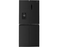 Wiggo WR-MD18(DX) - Amerikaanse Koelkast - No Frost - 4 deuren - Water Dispenser - Met Display - Super Freeze - 419 Liter - 5 jaar garantie - Donker Roestvrijstaal