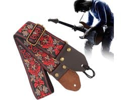 Gitaarband - Gitaarriem - Guitar Strap - Geborduurd Gitaarband - Gitaarband Elektrische Gitaar - Stevige Gitaarband - Verstelbare Gitaarband - Universeel - 5cm Breed - Voor Heesbas/Elektrische /Akoestische/ Klassieke Gitaar