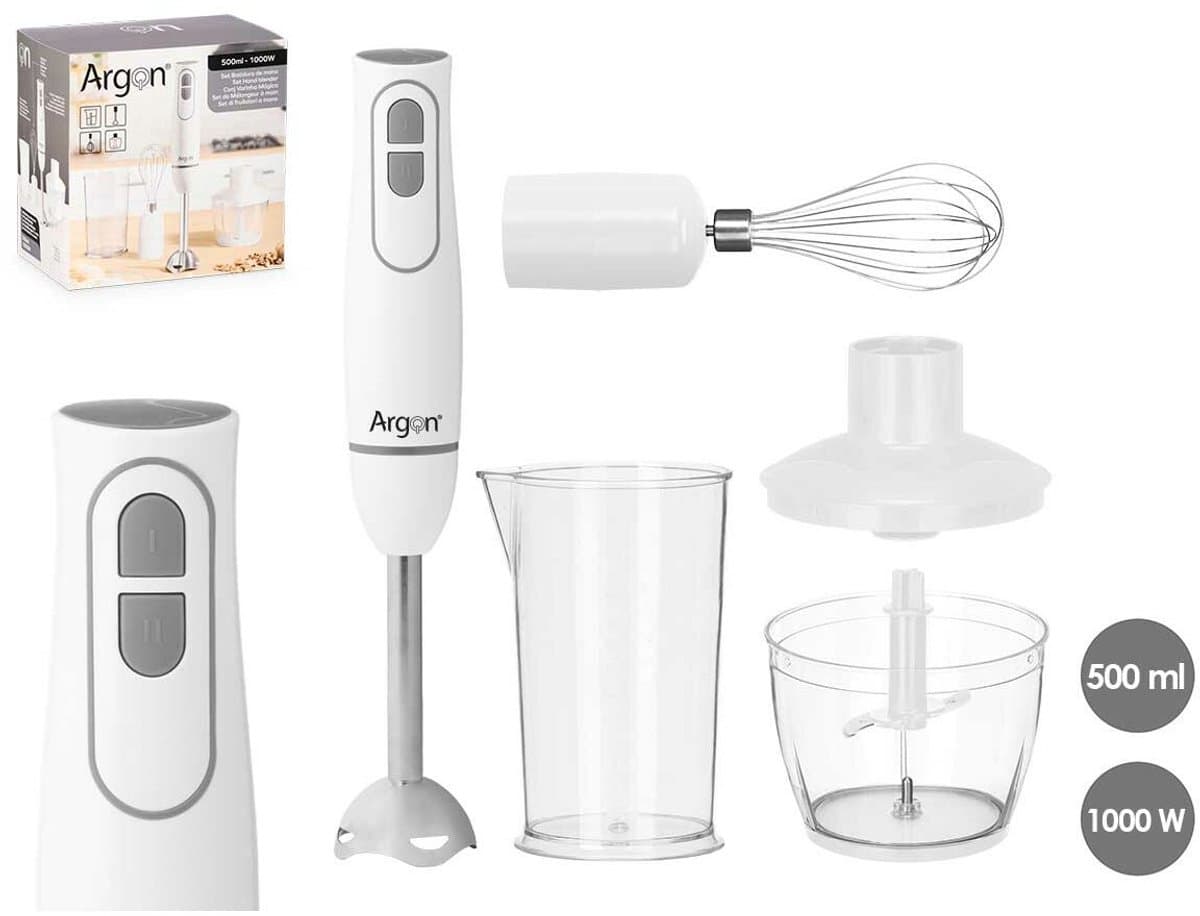Argon Staafmixerset met Accessoires Wit - 1000 W — afbeelding 1