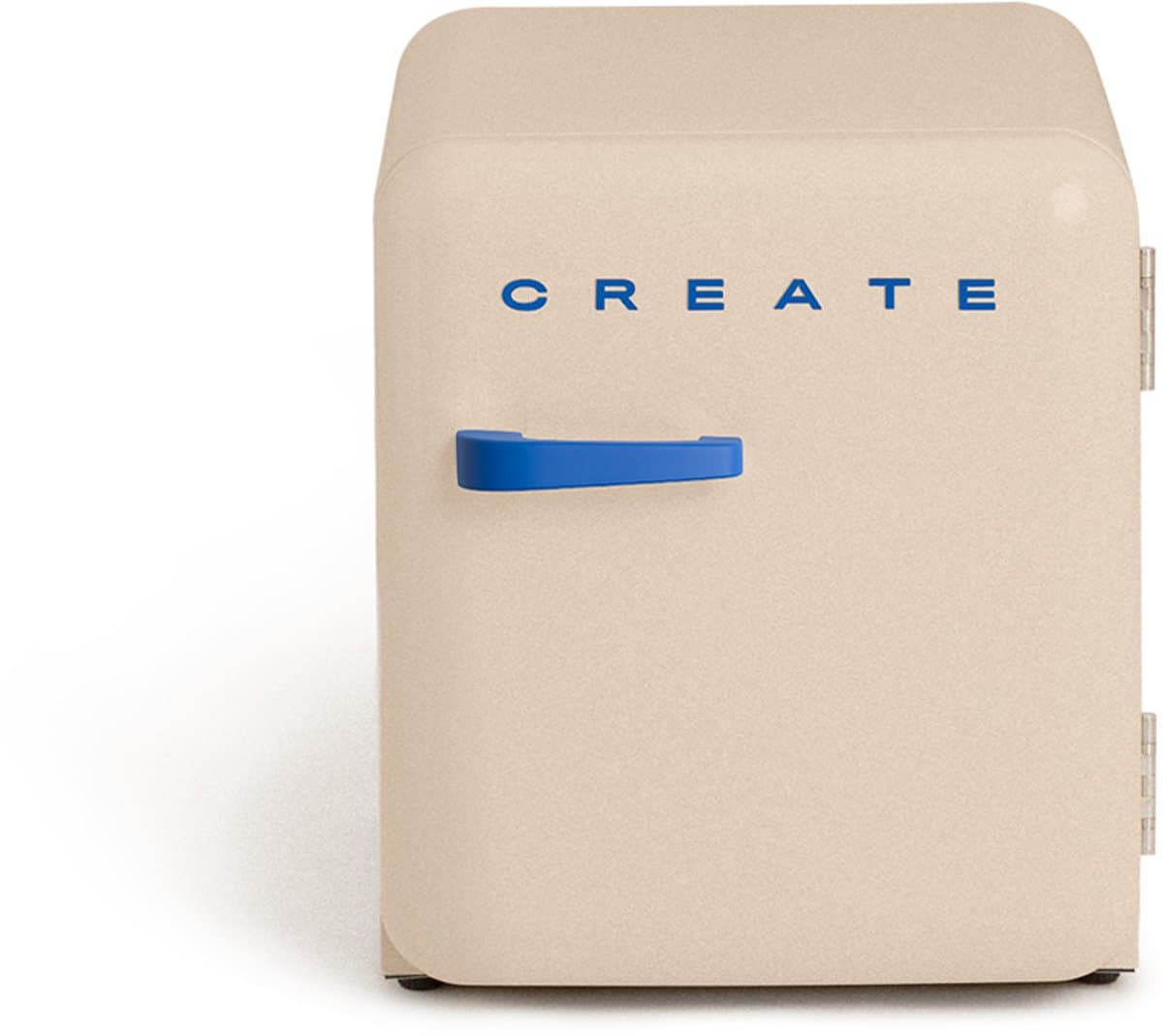 CREATE - Koelkast in retrostijl - Zand - Handvat Kobaltblauw - FRIDGE RETRO 48L — afbeelding 1