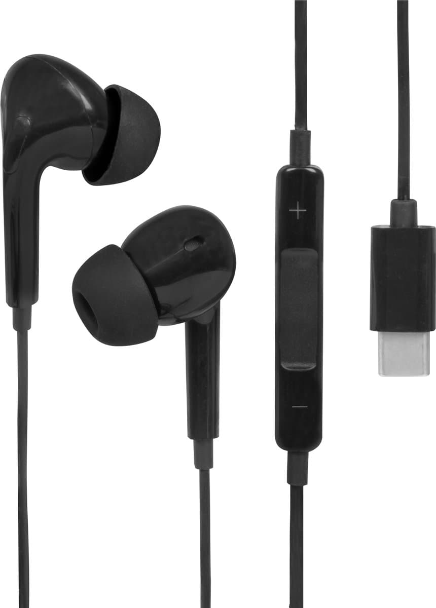 Nuvance Oortjes met Draad - USB-C Aansluiting - Oordopjes met Draad - In-Ear Oortjes met Draad en Microfoon - Zwart — afbeelding 1