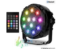 PartyFunLights - 12 LED - PAR - Disco Lamp - Party Speaker - met afstandsbediening