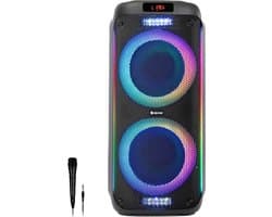 Denver Bluetooth Speaker - Partybox - Discolichten - Incl. Microfoon - Micro SD/USB/AUX - Luidspreker - TSP456 -Zwart