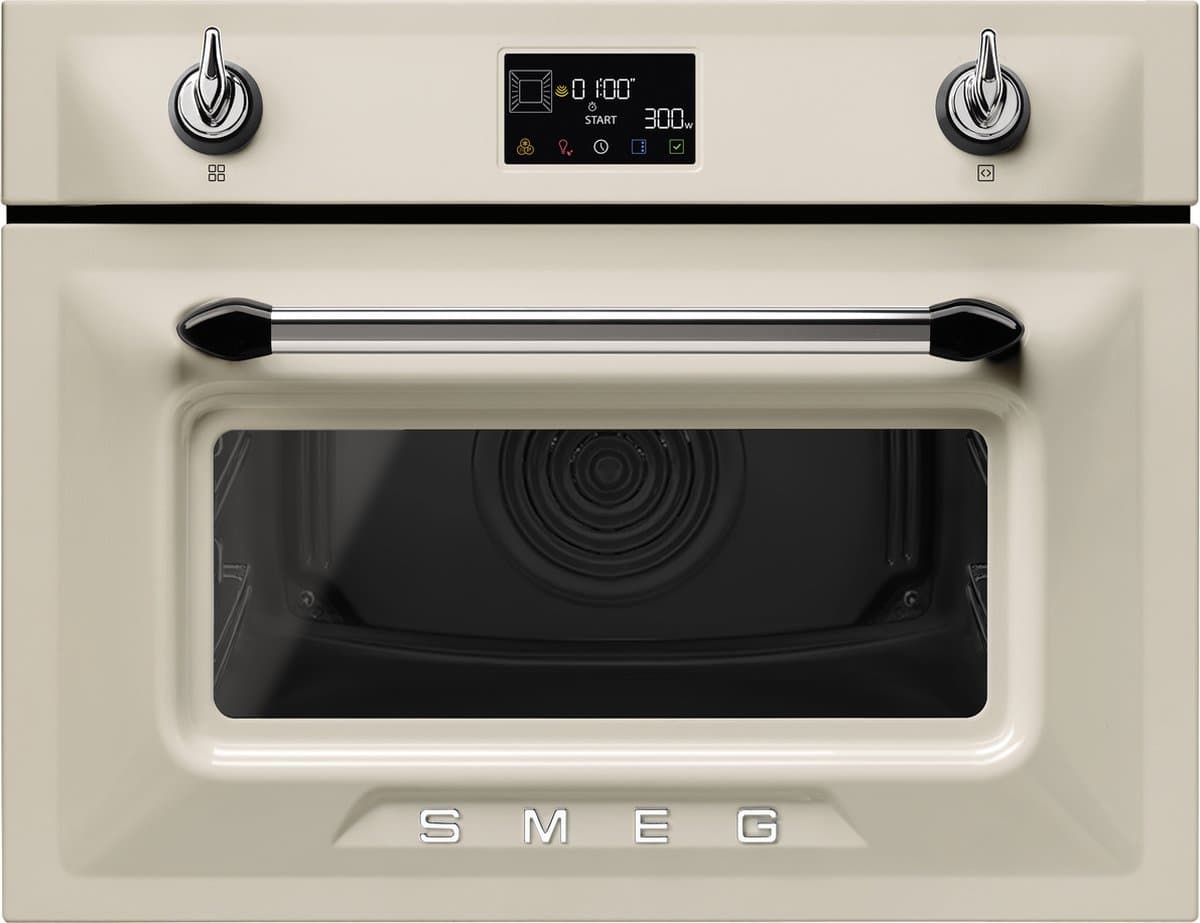 SMEG SO4902M1P - Combi Magnetron - 50 Liter - Crème - Compacte Inbouw Oven - Hetelucht - Grillfunctie - Victoria Design — afbeelding 1