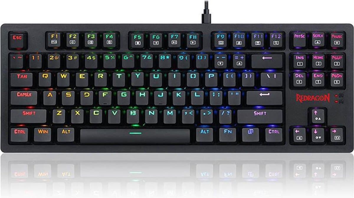 Redragon Knight Draadloze QWERTY Gaming Toetsenbord - 2.4 Ghz USB connector - USB-C kabel - Tenkeyless Mechanisch — afbeelding 1