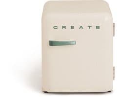 CREATE - Koelkast in retrostijl - Gebroken wit - Handvat Sage - FRIDGE RETRO 48L