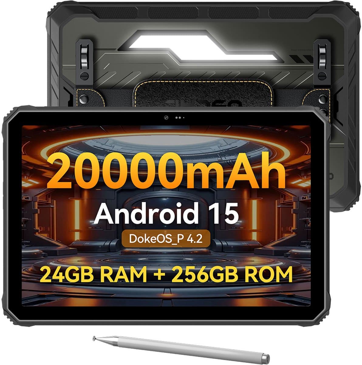 OSCAL SPIDER 10 Outdoor Tablet - 11 inch - 24 GB RAM - 256GB ROM - 20000mAh - Android 15 - Bluetooth 5.0 - NFC - GPS - Zwart — afbeelding 1