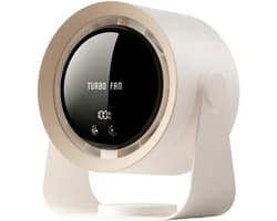 Tafelventilator - tafelventilator oplaadbaar - tafelventilator draadloos - Handventilator - LED-display - 5 instelbare snelheden - draagbare tafelventilator voor slaapkamer, kantoor, studentenkamer, keuken, muur, thuis
